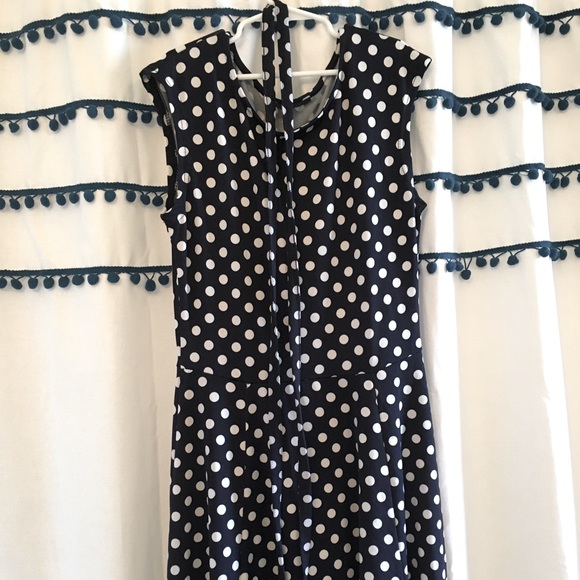 Dresses & Skirts - navy blue dress with white polkadots,Suzy shier